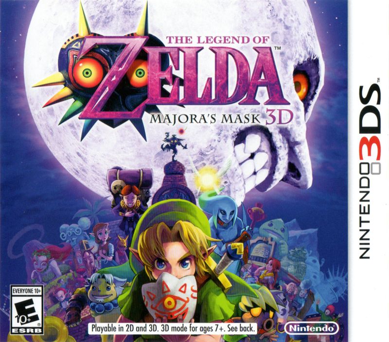Zelda Majora's Mask 3D box art for Nintendo 3DS
